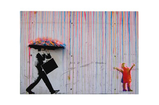 Tableau "Pluie arc-en-ciel" - Banksy - 70 x 100 cm - Reproduction