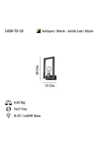 Aplique mural de madera Era - Natural y negro - 20 W