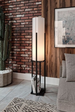 Lampadaire en bois - Naturel et taupe - 60 W