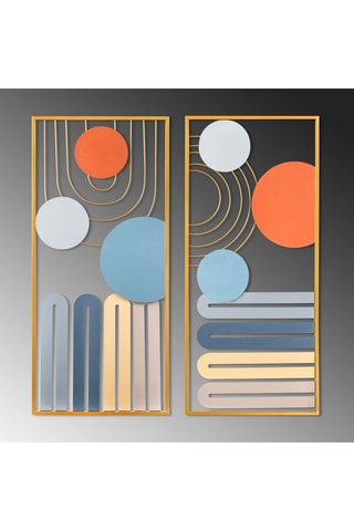 2 adornos murales - Amarillo y azul