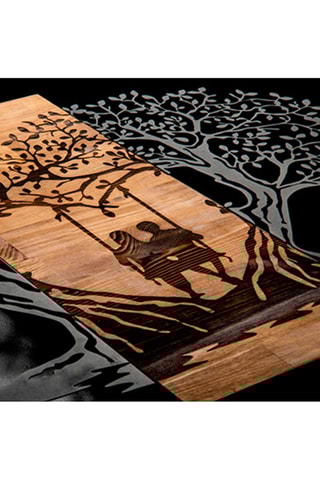 Adorno mural Eva de madera - Natural - 76 x 58 cm