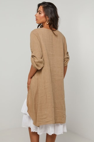 Vestido largo de lino  -  100 % lino - 
