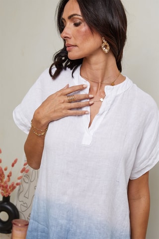 Vestido recto  -  100 % lino -  y 