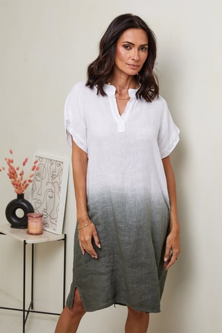 Vestido recto  -  100 % lino -  y 