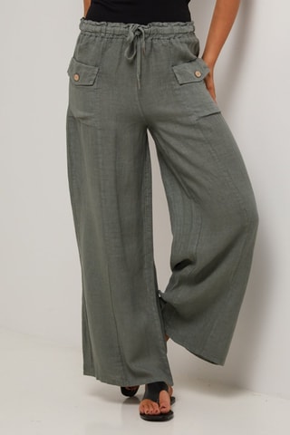 Pantalón flare de lino  -  100 % lino - 