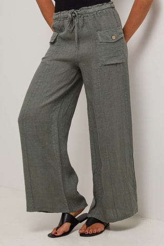 Pantalón flare de lino  -  100 % lino - 
