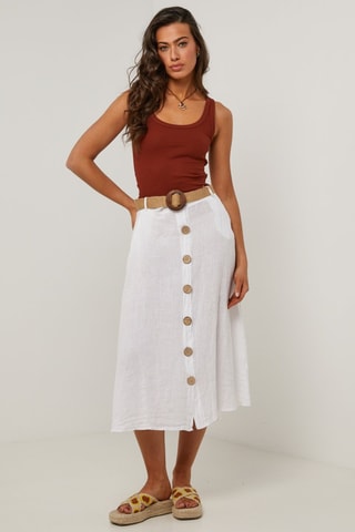 Falda larga de lino  -  100 % lino - 