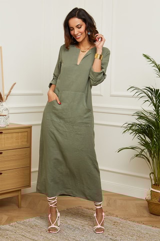 Vestido largo  -  100 % lino - 