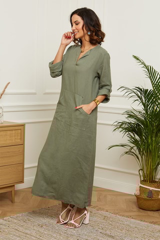 Vestido largo  -  100 % lino - 