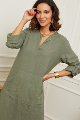 Vestido largo  -  100 % lino - 