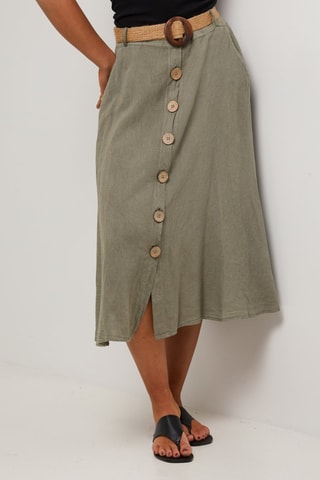 Falda larga de lino  -  100 % lino - 