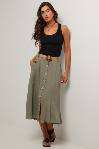 Falda larga de lino  -  100 % lino - 