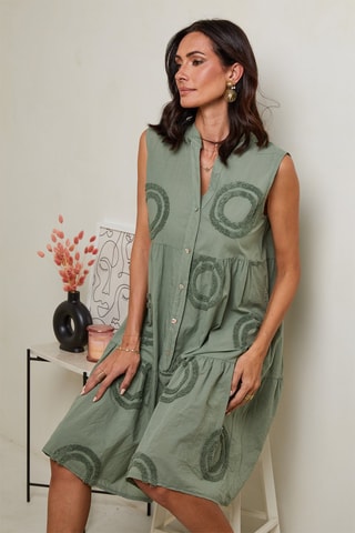 Vestido evasé  -  100 % lino - 