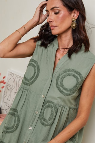 Vestido evasé  -  100 % lino - 