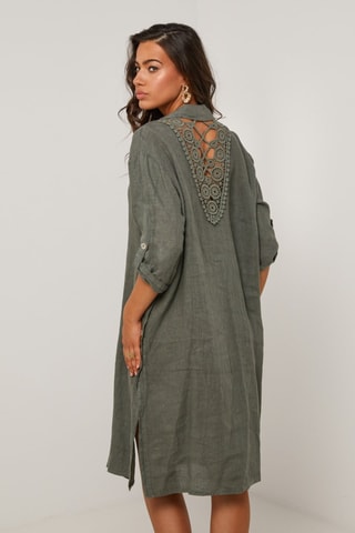 Vestido camisero  -  100 % lino - 