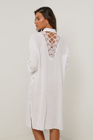 Vestido camisero  -  100 % lino - 