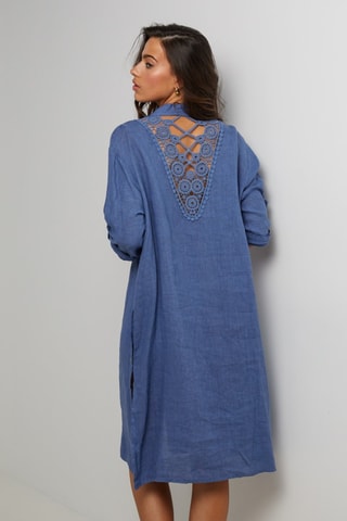 Vestido camisero  -  100 % lino - 