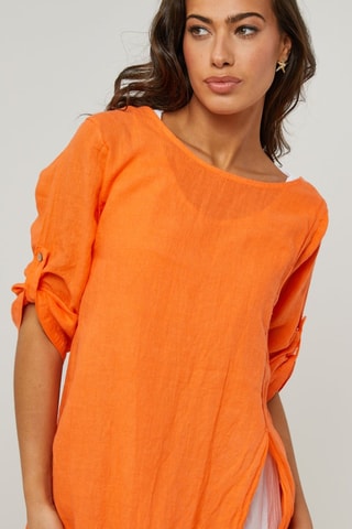 Vestido largo de lino  -  100 % lino -  y 