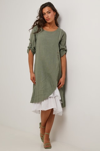 Vestido largo de lino  -  100 % lino - 