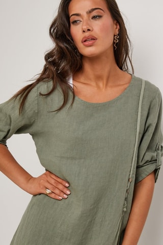 Vestido largo de lino  -  100 % lino - 