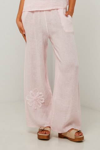 Pantalón evasé de lino  -  100 % lino - 