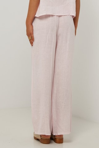 Pantalón evasé de lino  -  100 % lino - 