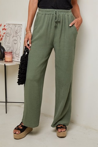 Pantalón de tiro alto  -  100 % lino - 