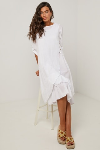Vestido largo de lino  -  100 % lino - 