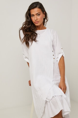 Vestido largo de lino  -  100 % lino - 