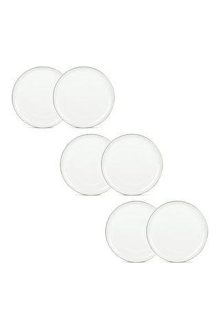 6 platos llanos de porcelana Selene - 27,3 cm