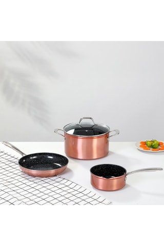 Batería de cocina con revestimiento de Greblon® y cerámica Héritage - 4 piezas