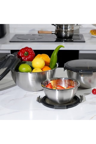 3 boles herméticos de acero inoxidable 18/8 - 1,35/2,5/4,35 l