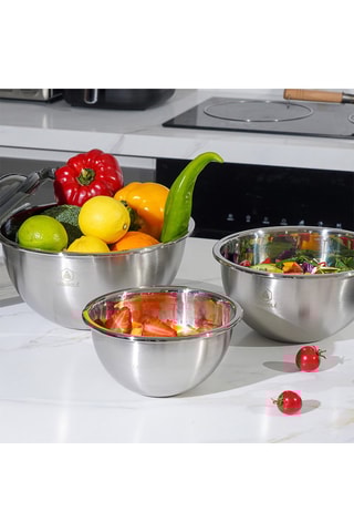 3 boles herméticos de acero inoxidable 18/8 - 1,35/2,5/4,35 l