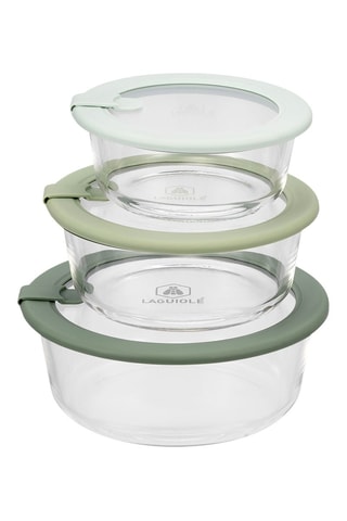 3 fiambreras de vidrio de borosilicato con tapa - 400/650/950 ml