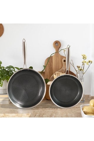 2 sartenes de acero inoxidable BlackSteel -