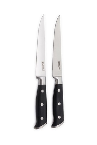2 cuchillos chuleteros de acero inoxidable forjado - 25 cm