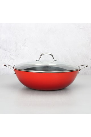Wok con tapa de metal fundido Airlon - 36 cm