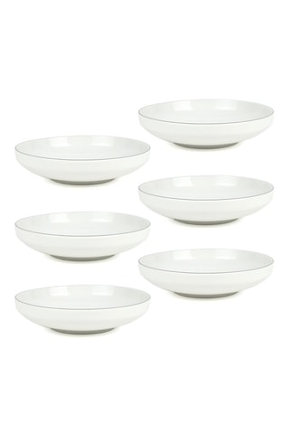 6 platos hondos de porcelana Selene - 20,8 cm