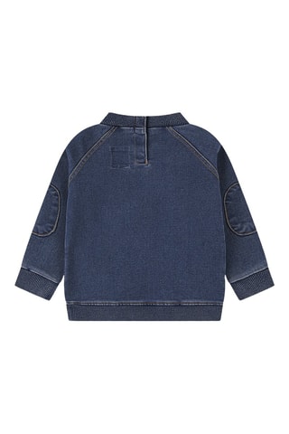 Sweat en jean - Bleu et marron