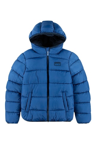 Doudoune à capuche - Blanc et bleu