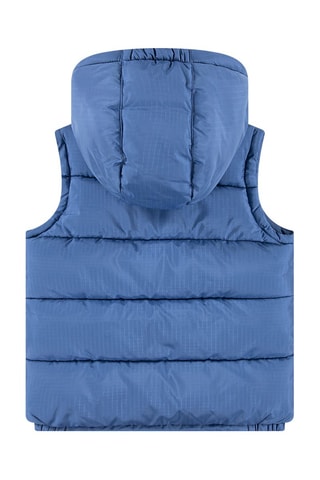 Doudoune sans manches à capuche - Blanc et bleu