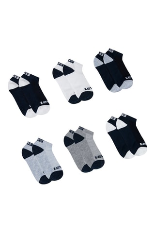6 paires de chaussettes - Blanc, bleu, gris et noir