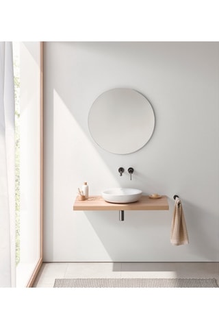 Lavabo redondo sobre encimera