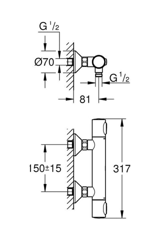 Grifo de ducha mural Precision Flow
