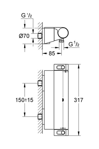 Grifo termostático para ducha  - Grohtherm 2000