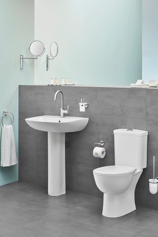 Set Toilet om neer te zetten zonder Flens Bau Ceramic