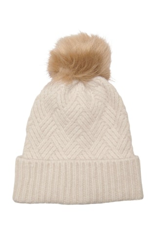 Bonnet à pompon - Ecru