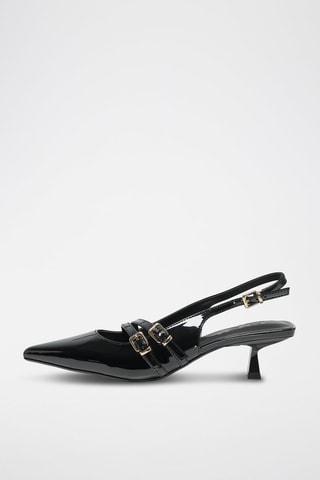 Sandales à talons vernies - Noir