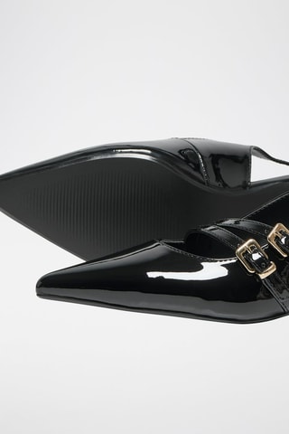 Sandales à talons vernies - Noir