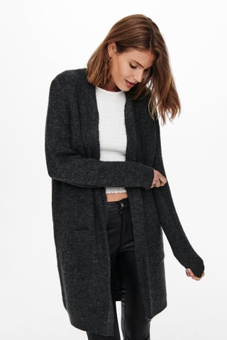 Gilet long - Gris foncé chiné